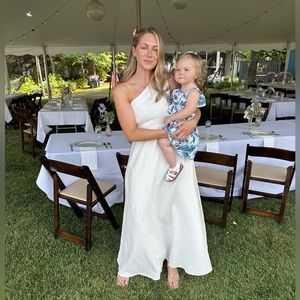 Farm Rio One-Shoulder Smocked A-Line Dress - XS